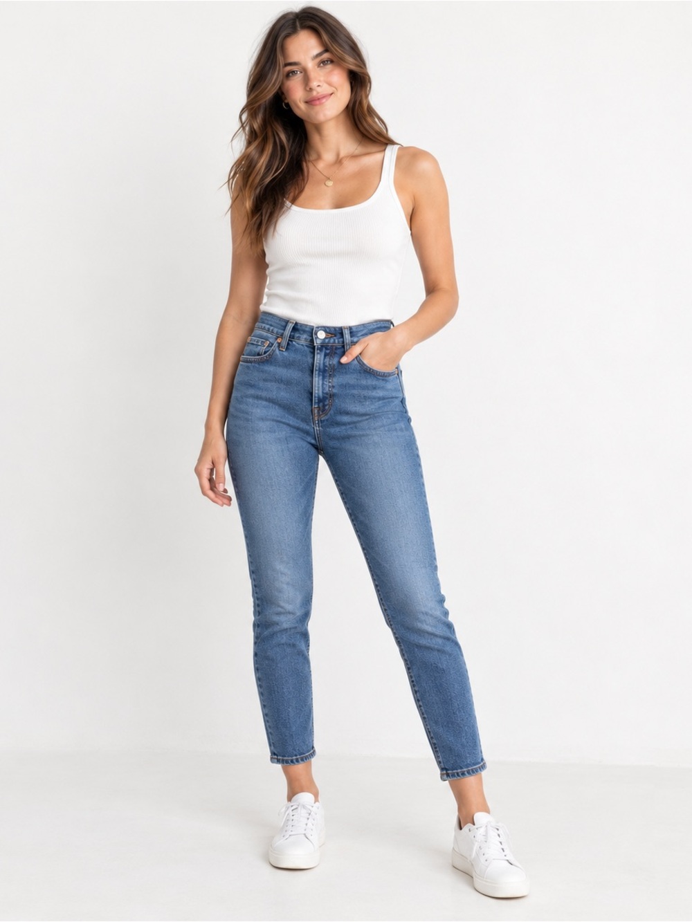 Levi’s Wedgie Skinny Jeans 26 High Rise Button Fly Cropped Blue Denim